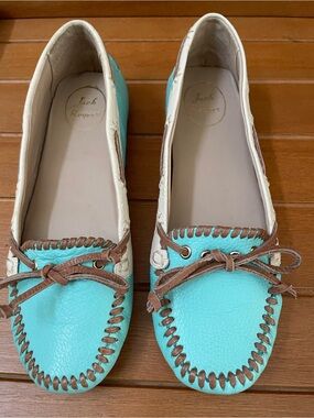 Jack Rogers Turquoise and Brown Women's Moccasins